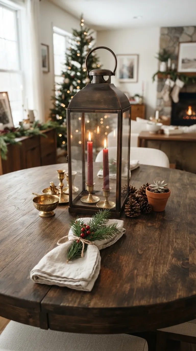 how to decorate a lantern with candles Style a Lantern With Red Candles