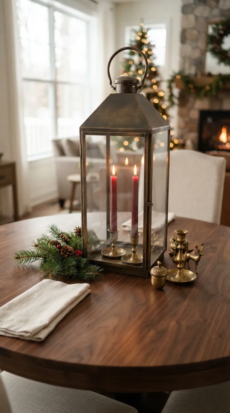 how to decorate a lantern with candles Style a Lantern With Red Candles