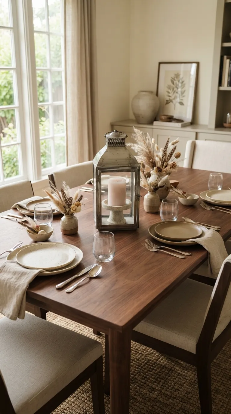 how to decorate a lantern with candles Use a Lantern Centerpiece on the Dining Table