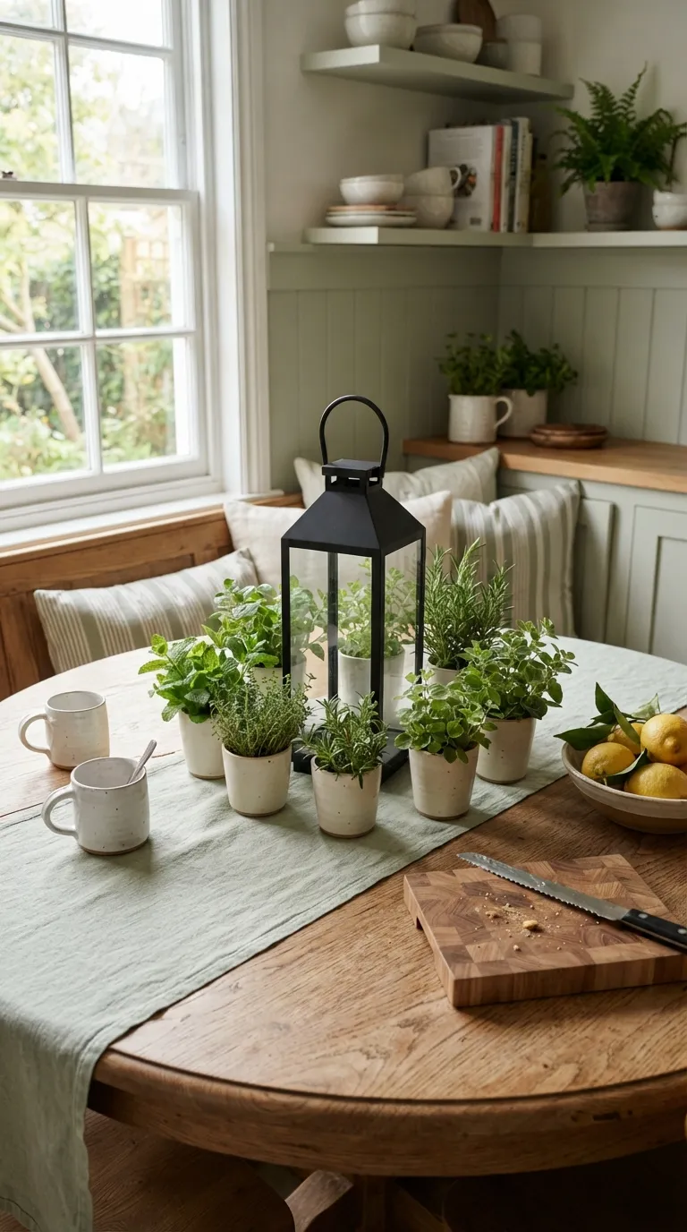 how to decorate a lantern with greenery Decorate a Lantern with Mint and Herb Sprigs