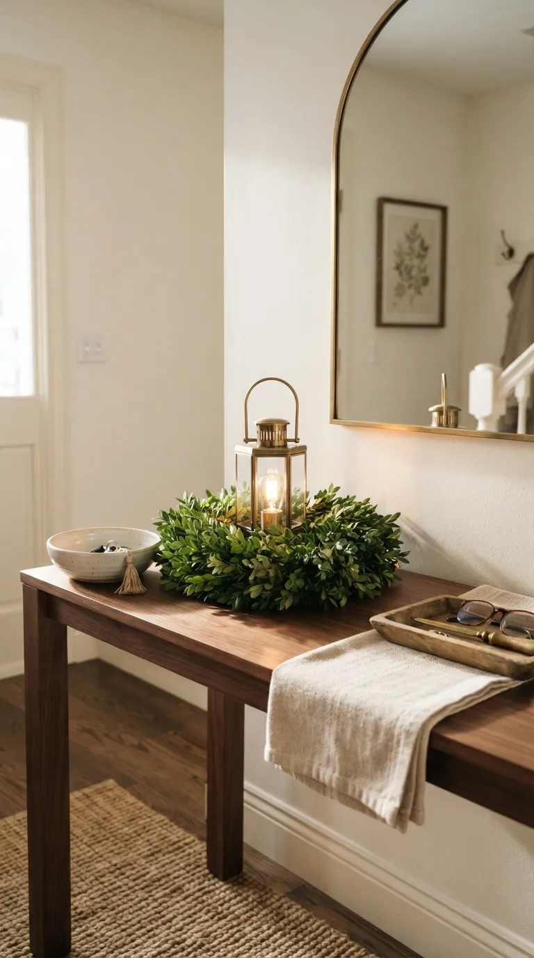 how to decorate a lantern with greenery Surround the Lantern with Fresh Boxwood