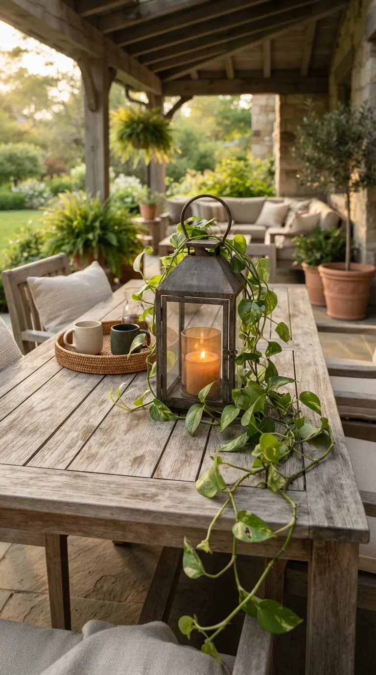 how to decorate a lantern with greenery Wrap a Lantern with Trailing Green Vines