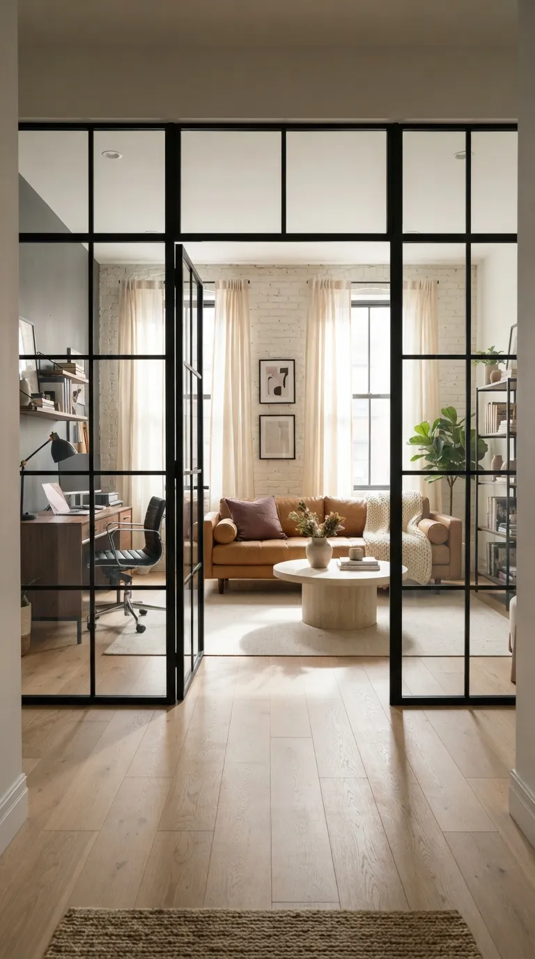 industrial living Black Framed Glass Doors