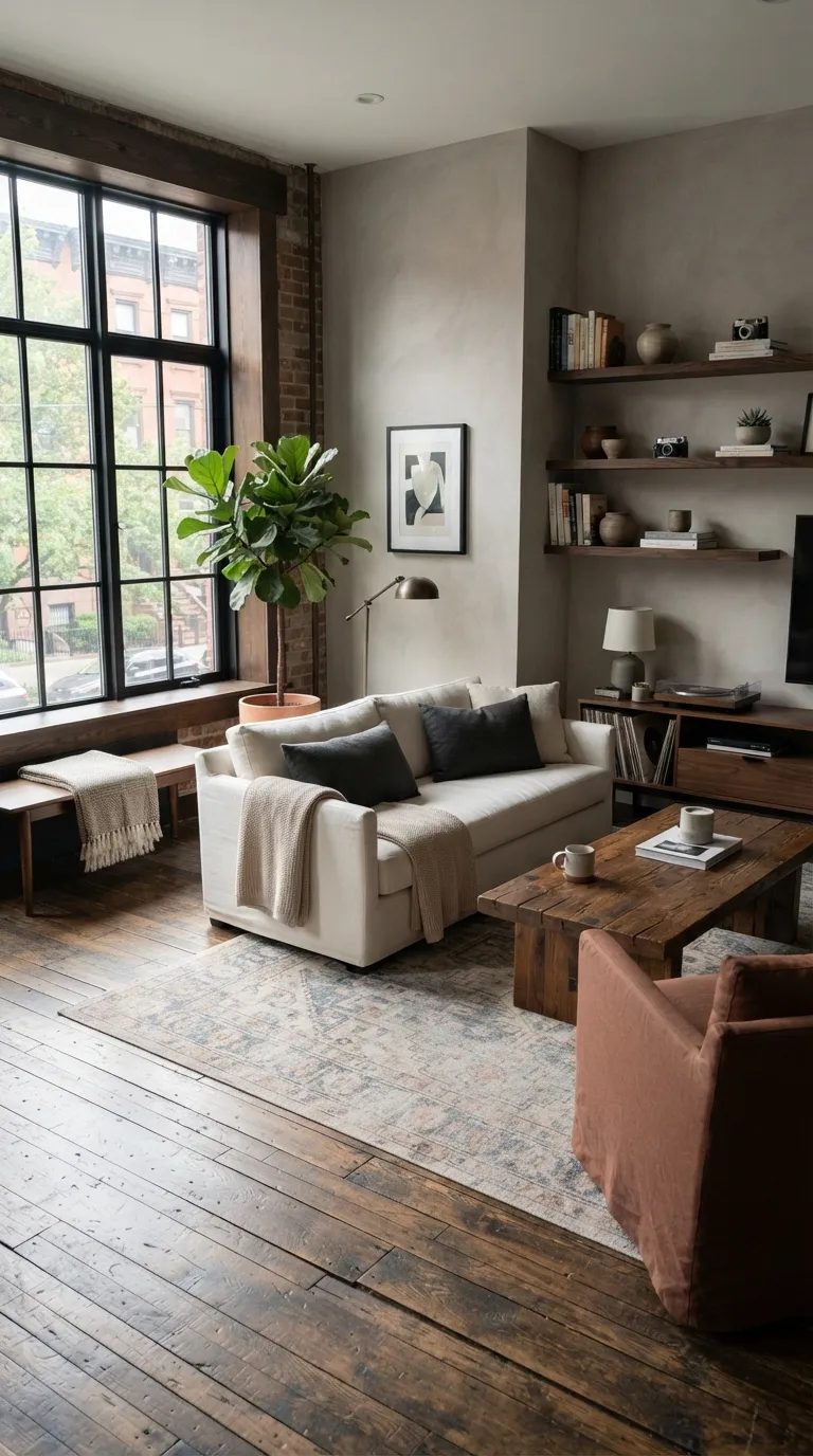industrial living Dark Wood Accents