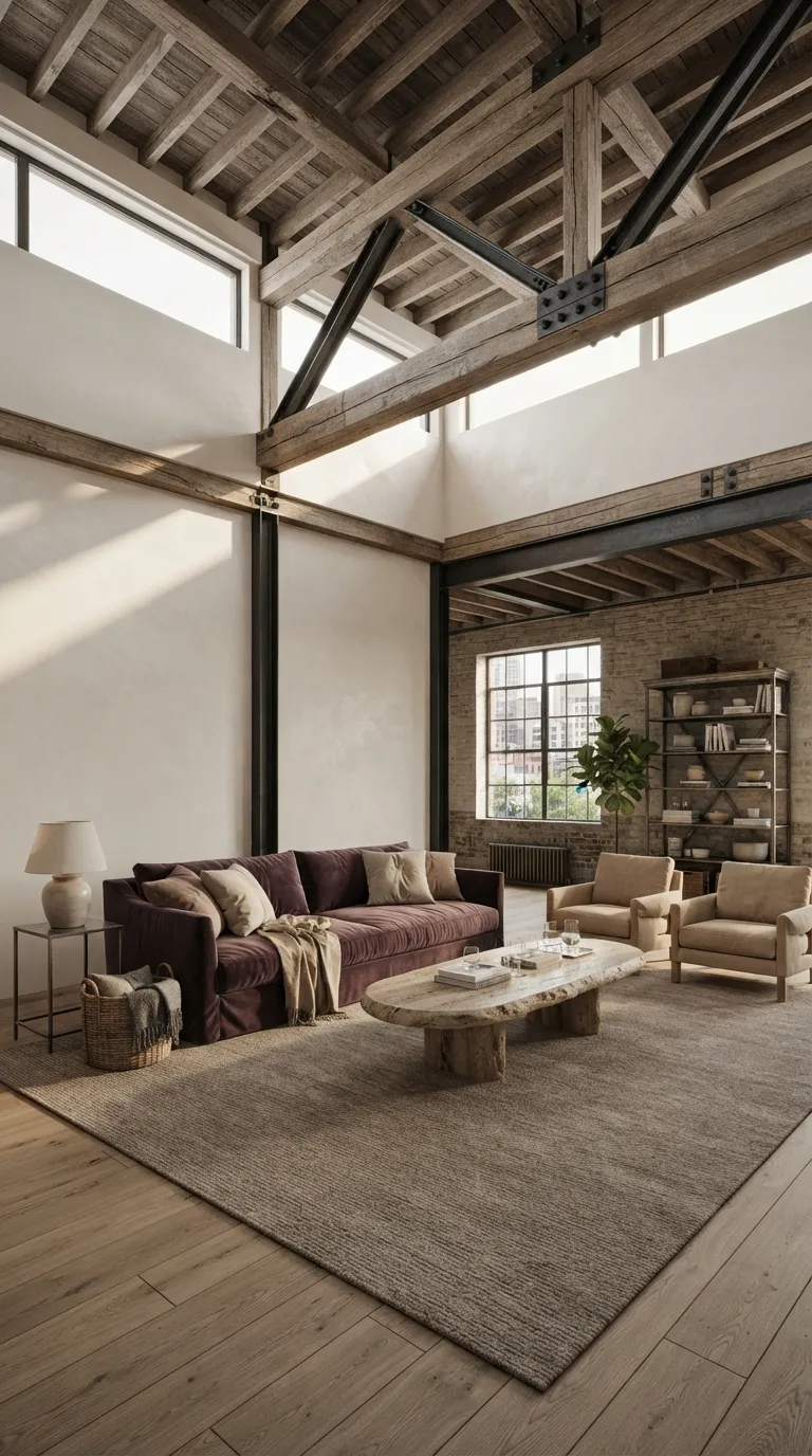 industrial living Exposed Ceiling Beams