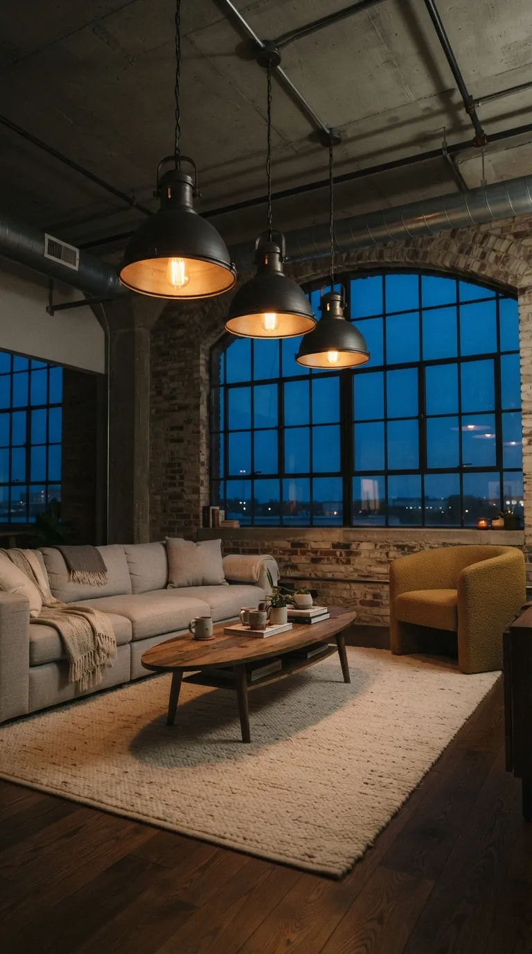 industrial living Factory-Style Pendant Lights