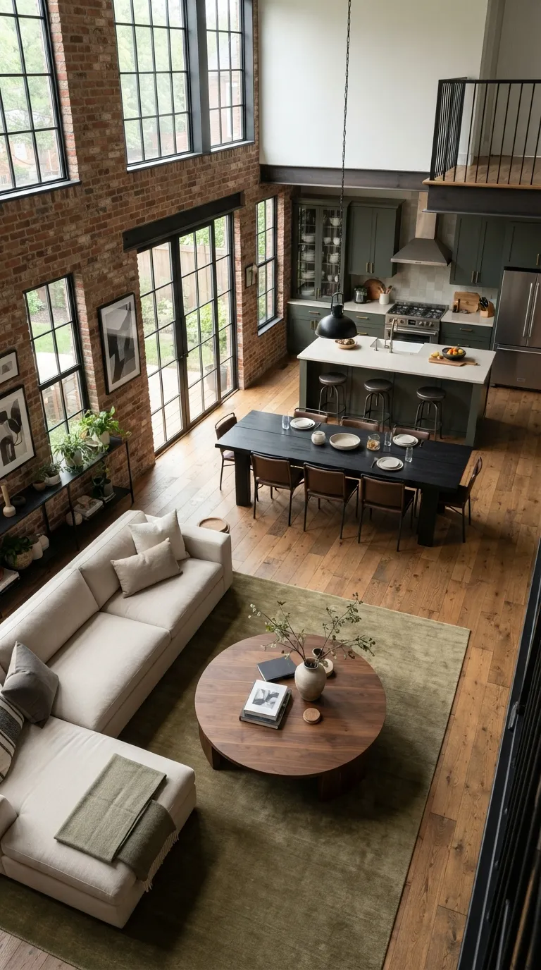 industrial living Open-Plan Industrial Layout
