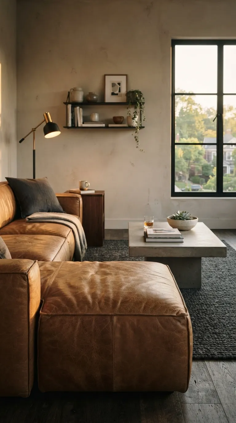 industrial living Warm Leather Seating