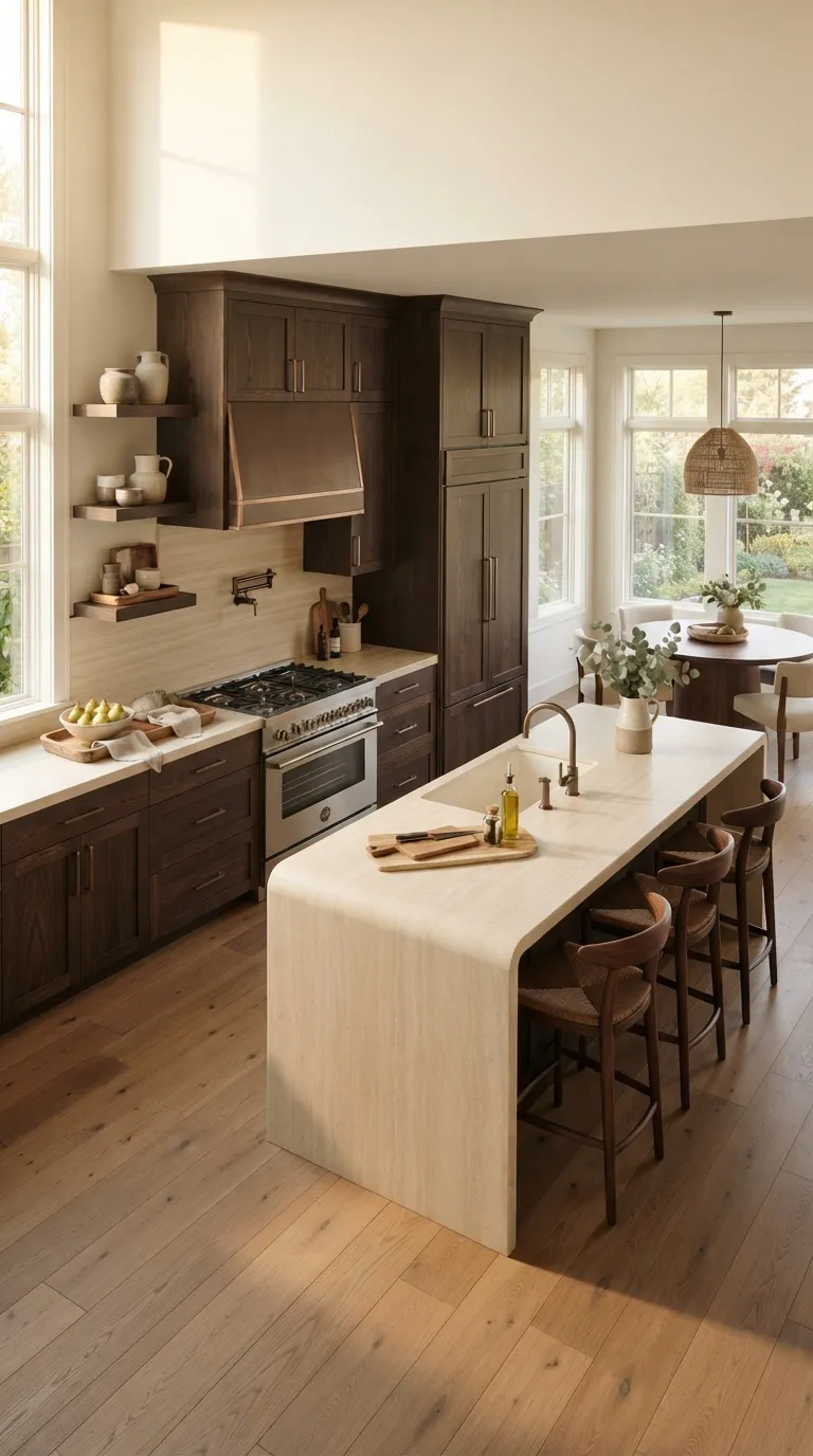 kitchen color combination ideas Chocolate Brown and Cream
