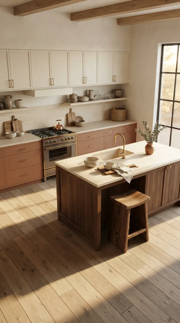 kitchen color combination ideas Terracotta and Cream