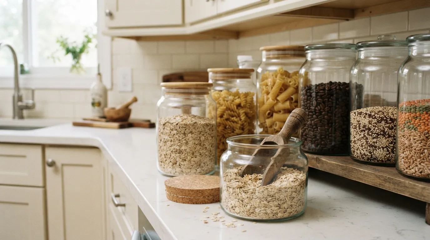 kitchen counter decor ideas on a budget Glass Jar Storage