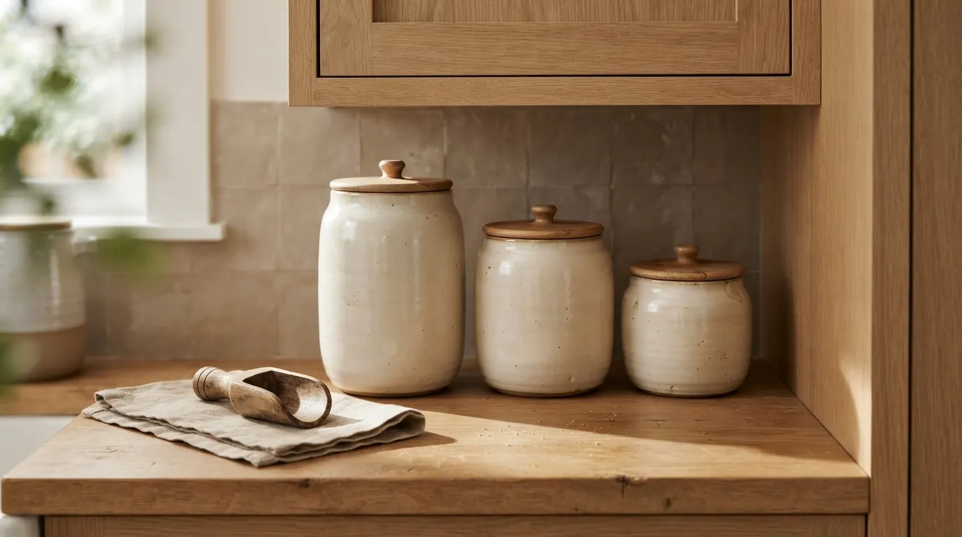 kitchen counter decorating ideas for small spaces Ceramic Canister Trio