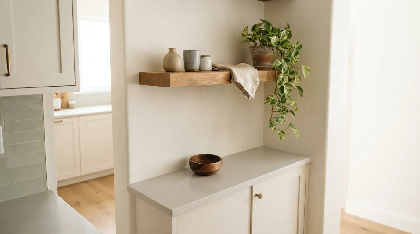 kitchen counter decorating ideas for small spaces Floating Shelf Display