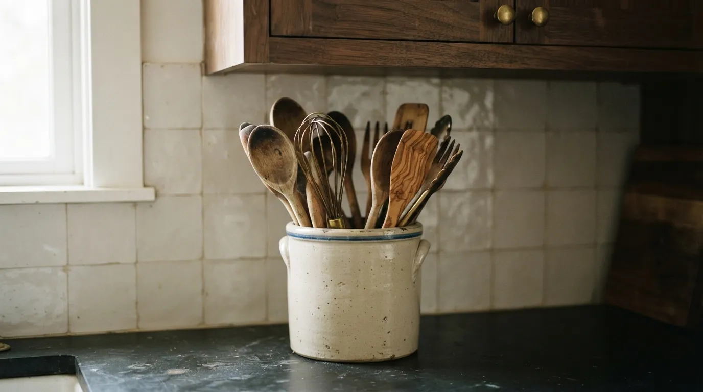 kitchen counter decorating ideas for small spaces Vintage Crock Accent