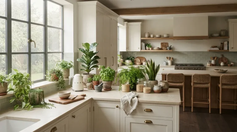 kitchen countertop decor ideas with plants