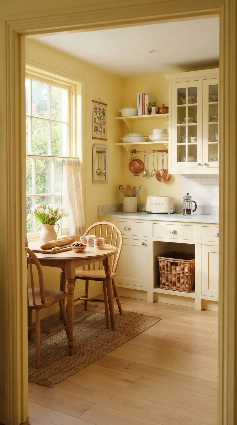 kitchen paint color ideas for walls Pale Yellow for a Sunny Kitchen
