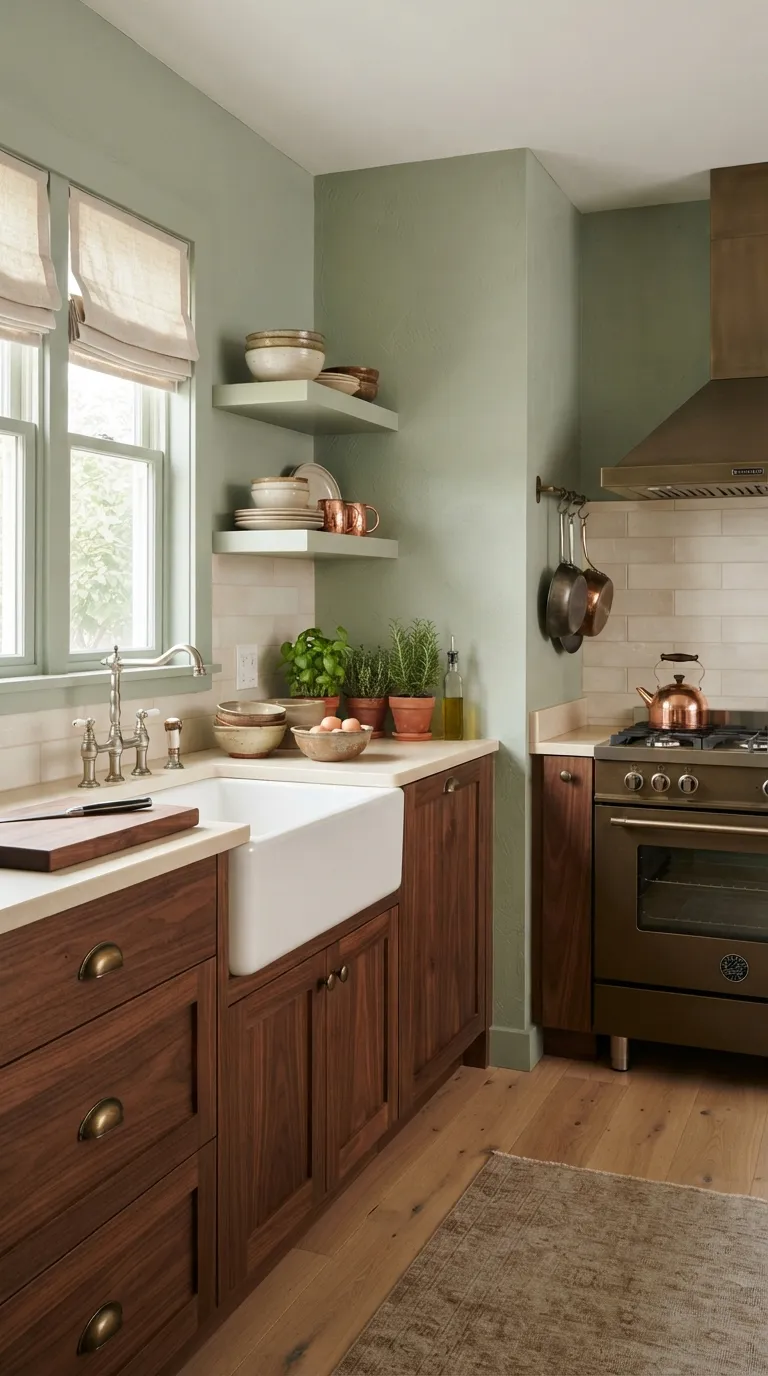 kitchen paint color ideas for walls Sage Green for a Fresh Cozy Feel