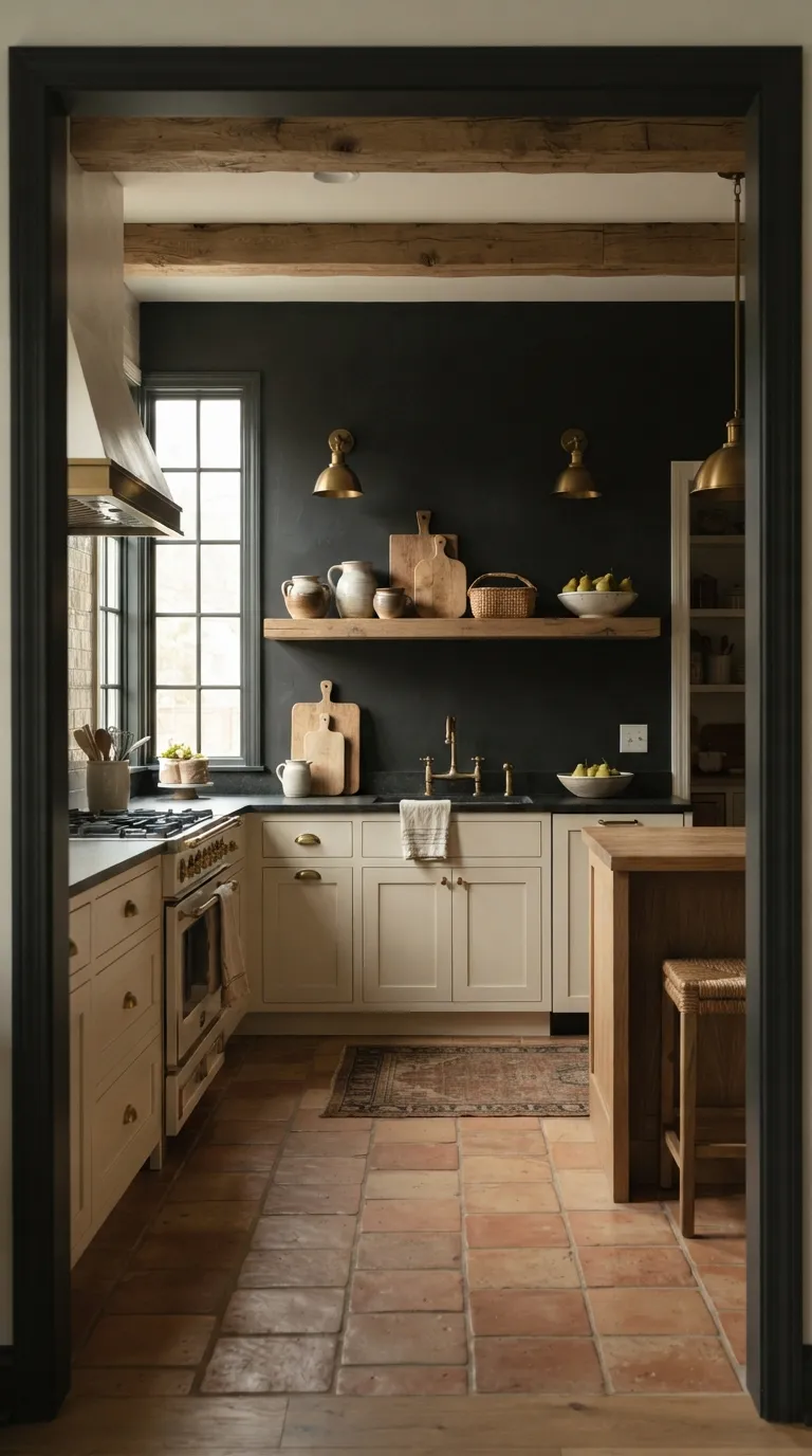 kitchen paint color ideas for walls Soft Black for a Dramatic Kitchen Wall