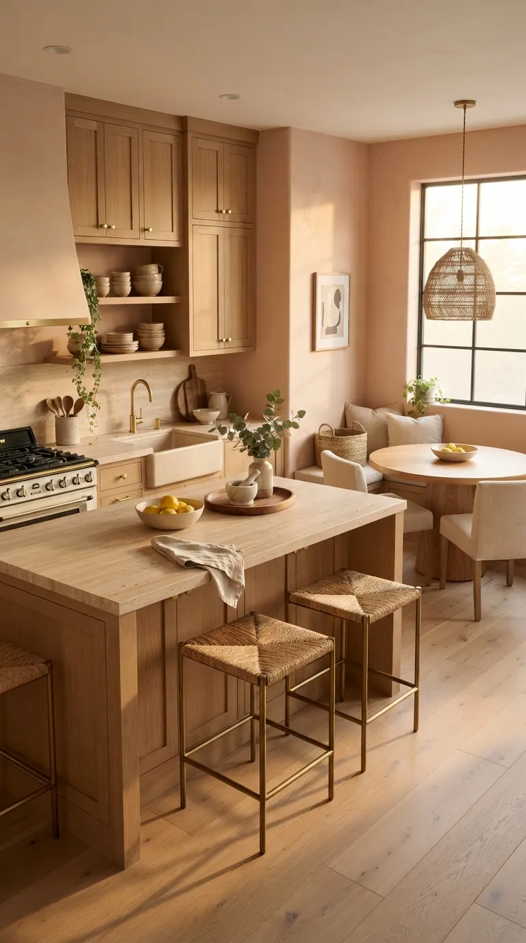 kitchen paint color ideas for walls Soft Peach for a Warm Welcoming Kitchen