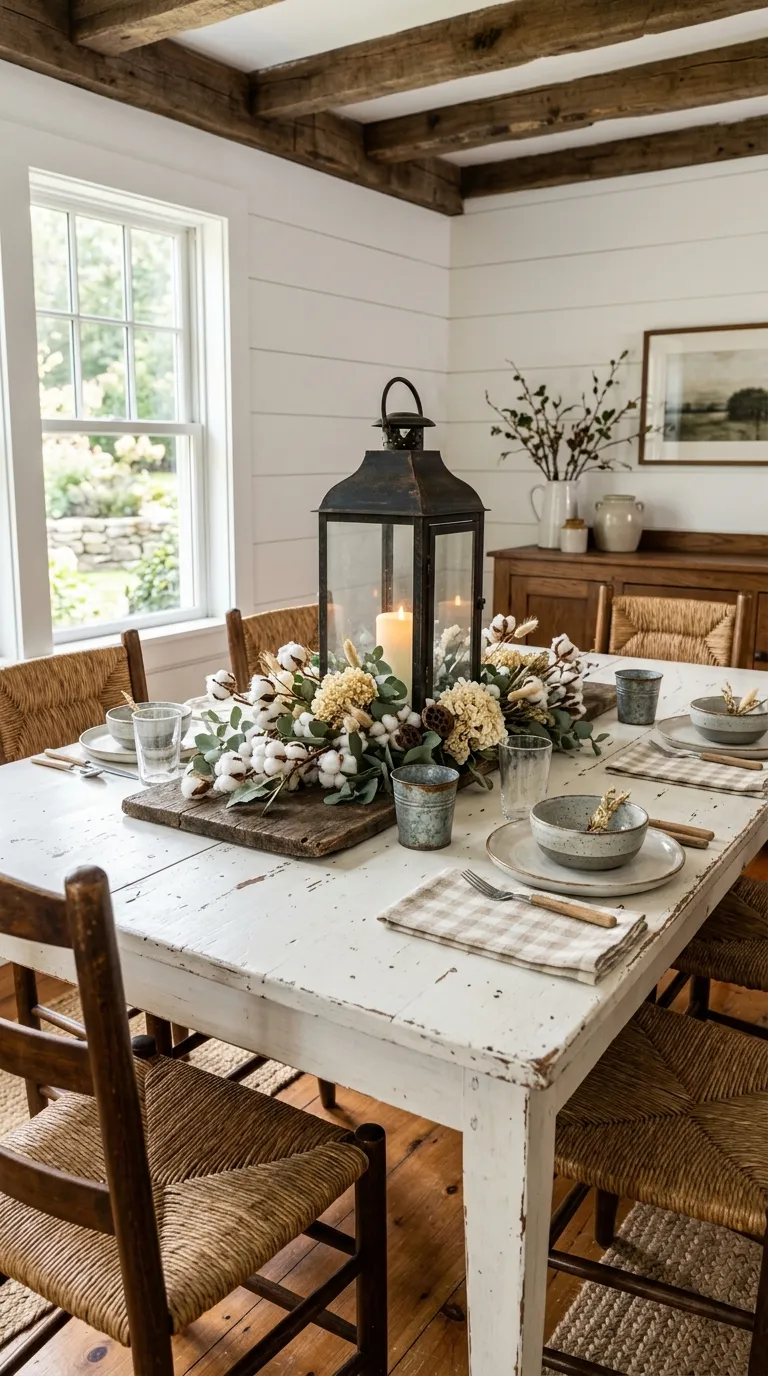 lantern centerpiece ideas for dining table Add a Lantern to a Farmhouse Centerpiece