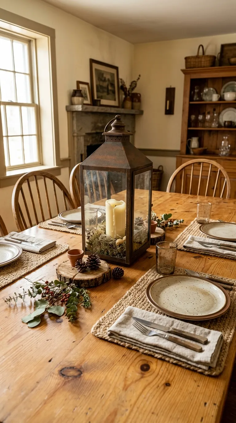 lantern centerpiece ideas for dining table Style a Rustic Lantern With Wood Accents