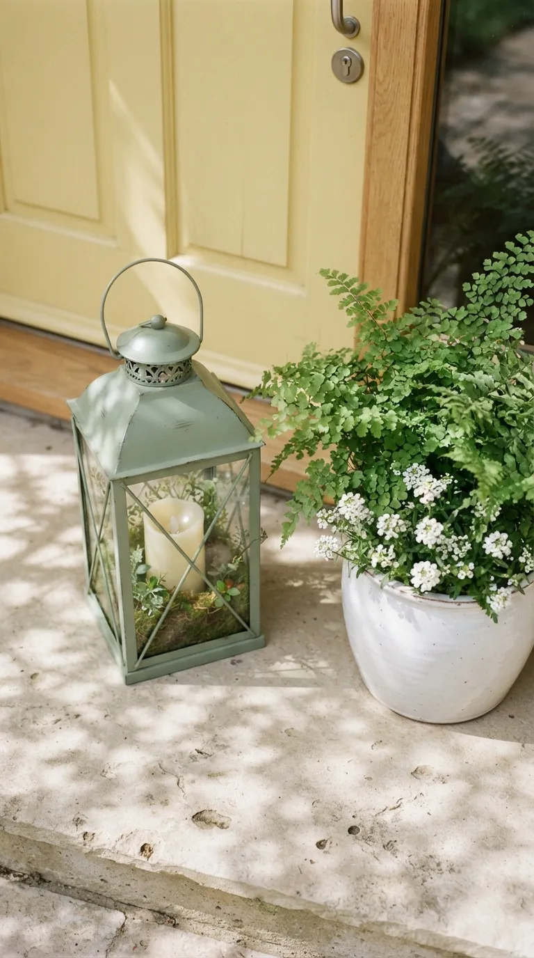 lantern decor ideas for the front porch Decorate Lanterns With Fresh Spring Greenery