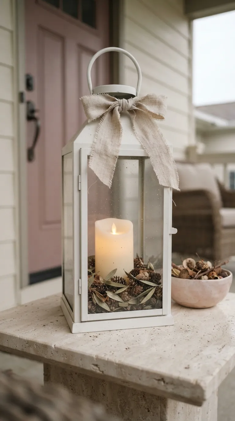 lantern decor ideas for the front porch Decorate Lanterns With Ribbon