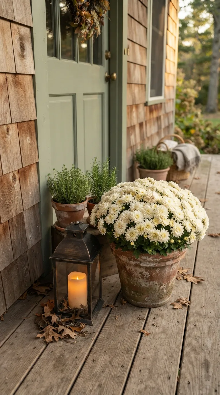 lantern decor ideas for the front porch Decorate With Lanterns and Mums