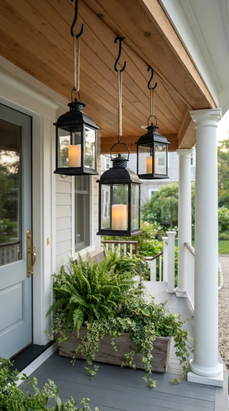 lantern decor ideas for the front porch Hang Lanterns From Porch Hooks