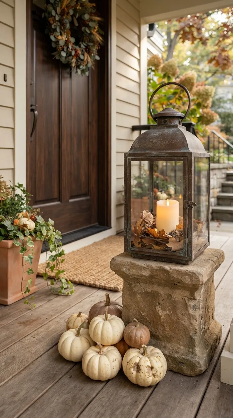 lantern decor ideas for the front porch Style Lanterns With Pumpkins for Fall