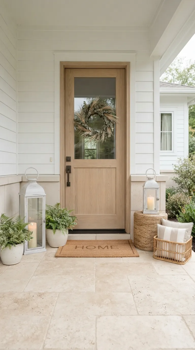 lantern decor ideas for the front porch Try White Lanterns With Neutral Decor