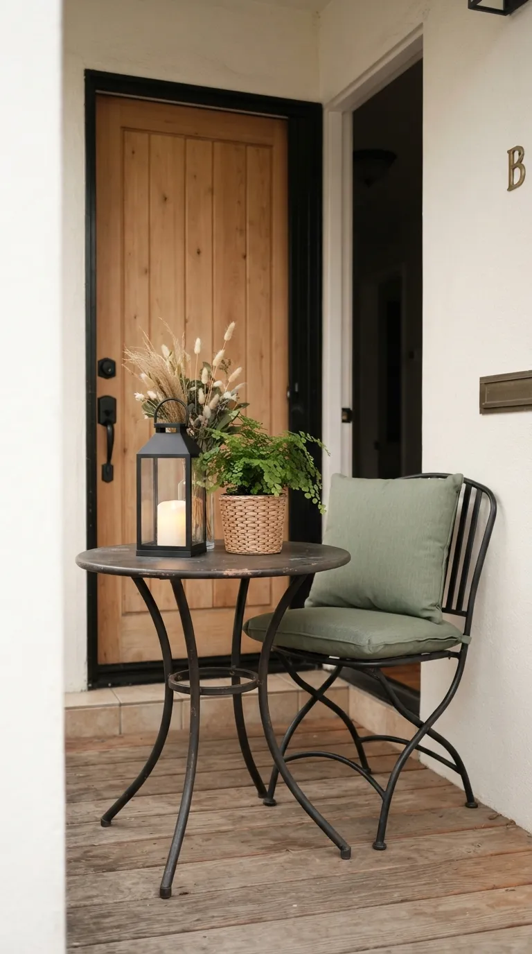 lantern decor ideas for the front porch Use Lanterns in a Small Porch Corner