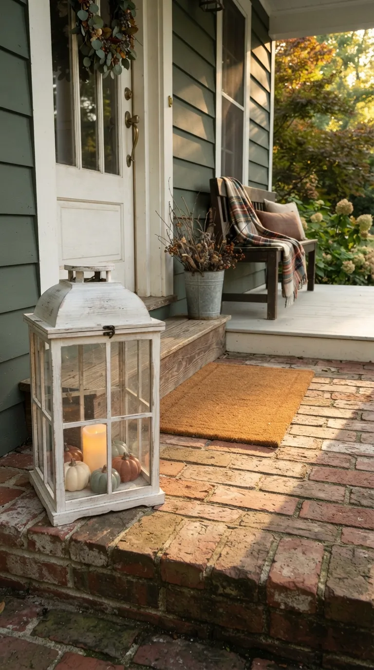 lantern decorating ideas on a budget Add Mini Pumpkins for a Fall Display