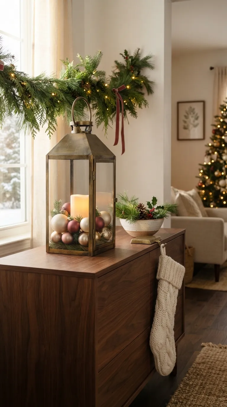 lantern decorating ideas on a budget Create a Christmas Lantern With Ornaments