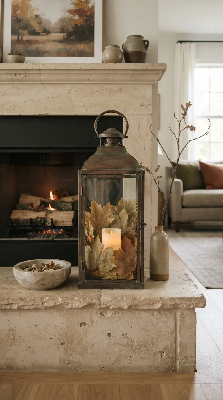lantern decorating ideas on a budget Decorate a Lantern With Seasonal Leaves