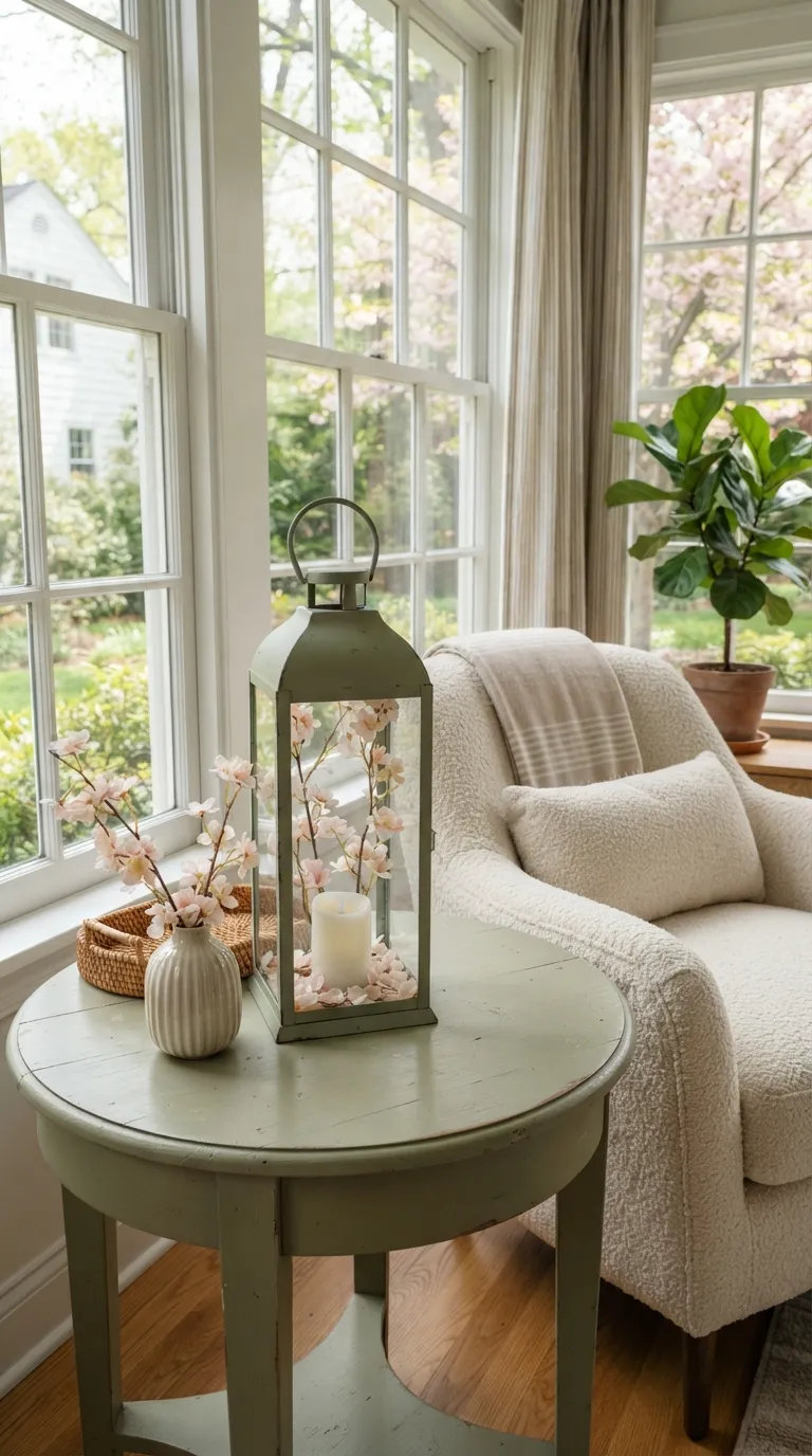 lantern decorating ideas on a budget Make a Spring Lantern With Faux Florals