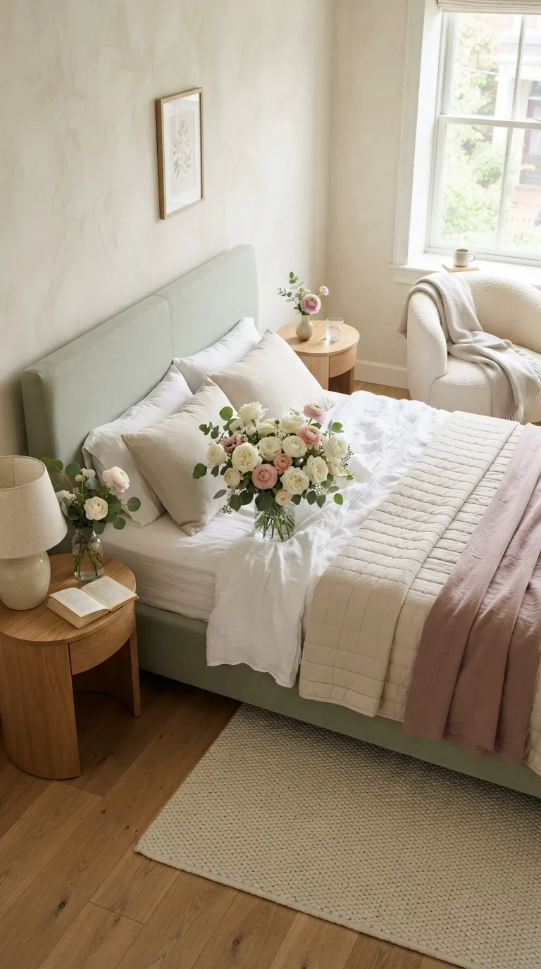 luxury bedroom decor ideas for couples Bring Romance With Fresh Flowers