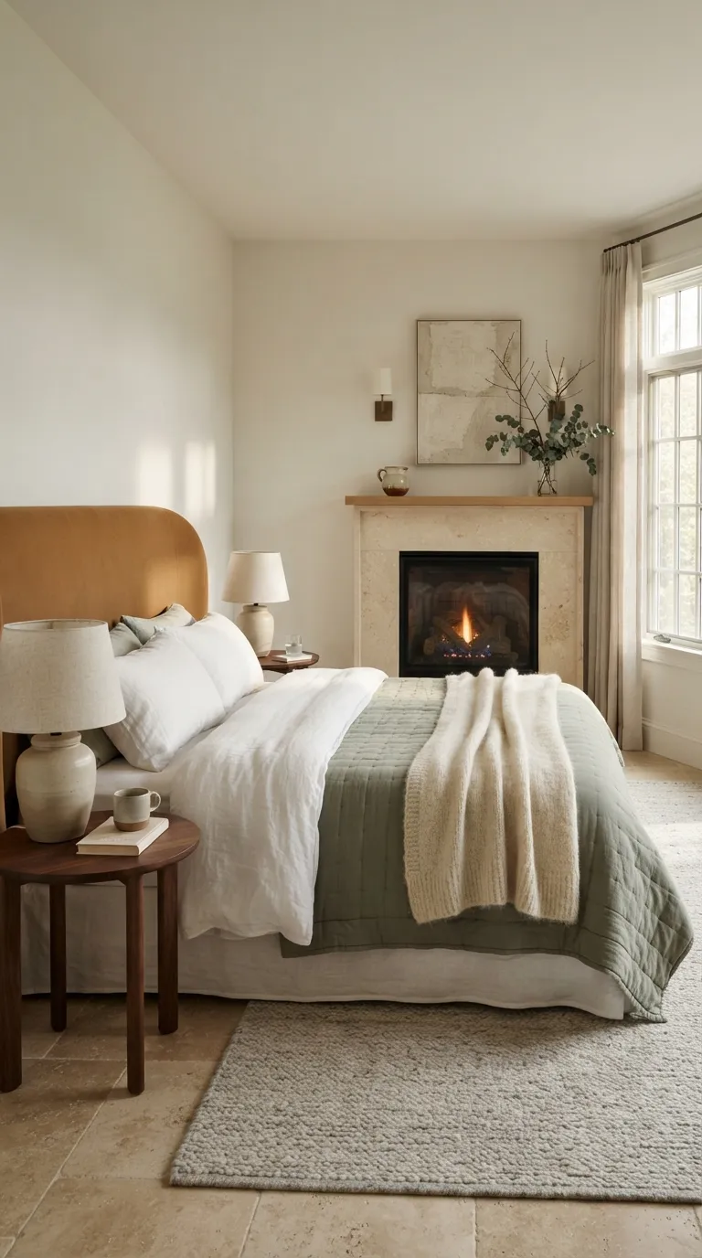 luxury bedroom decor ideas for couples Create a Warm Fireplace Focal Point