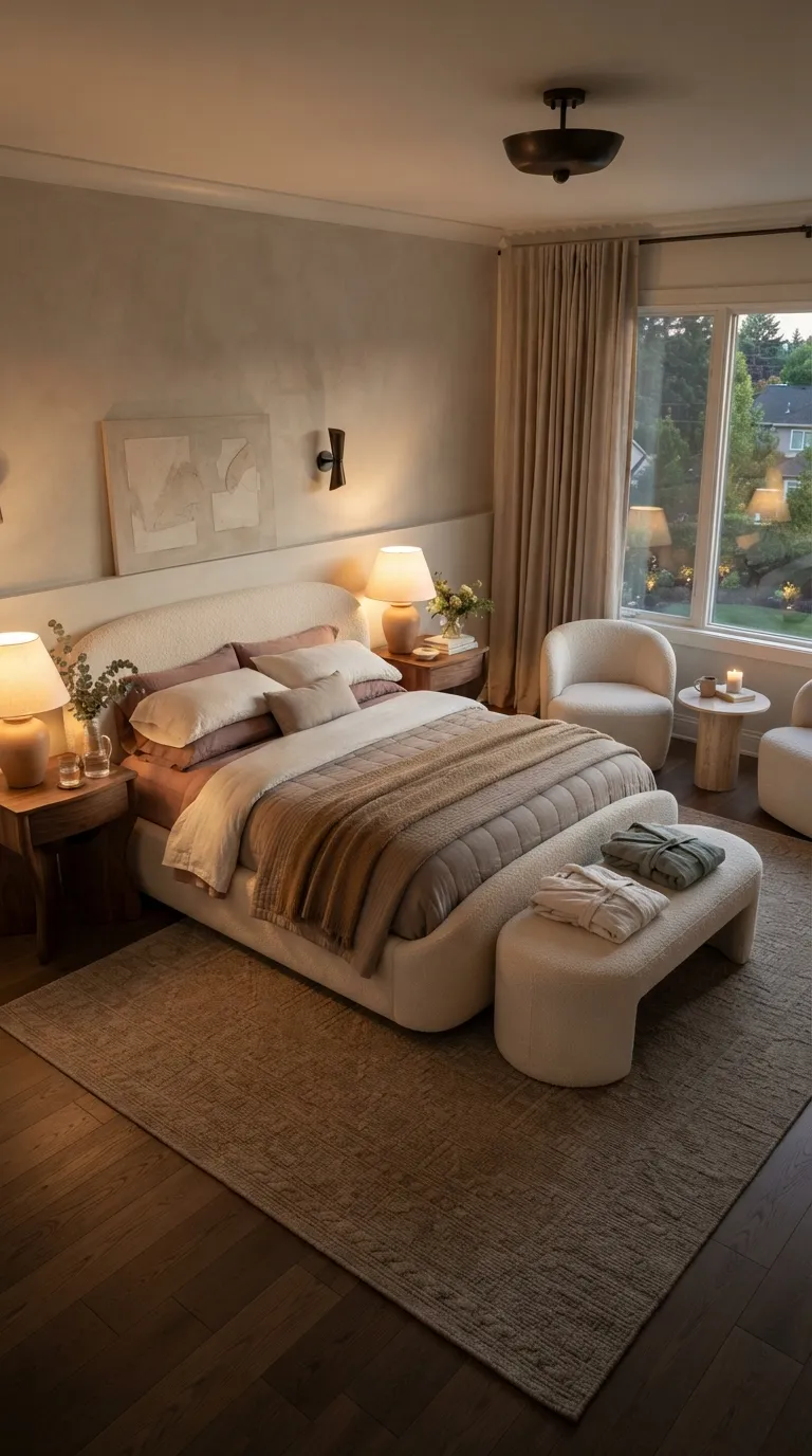 luxury bedroom decor ideas for couples Finish With a Layered Sensory Retreat