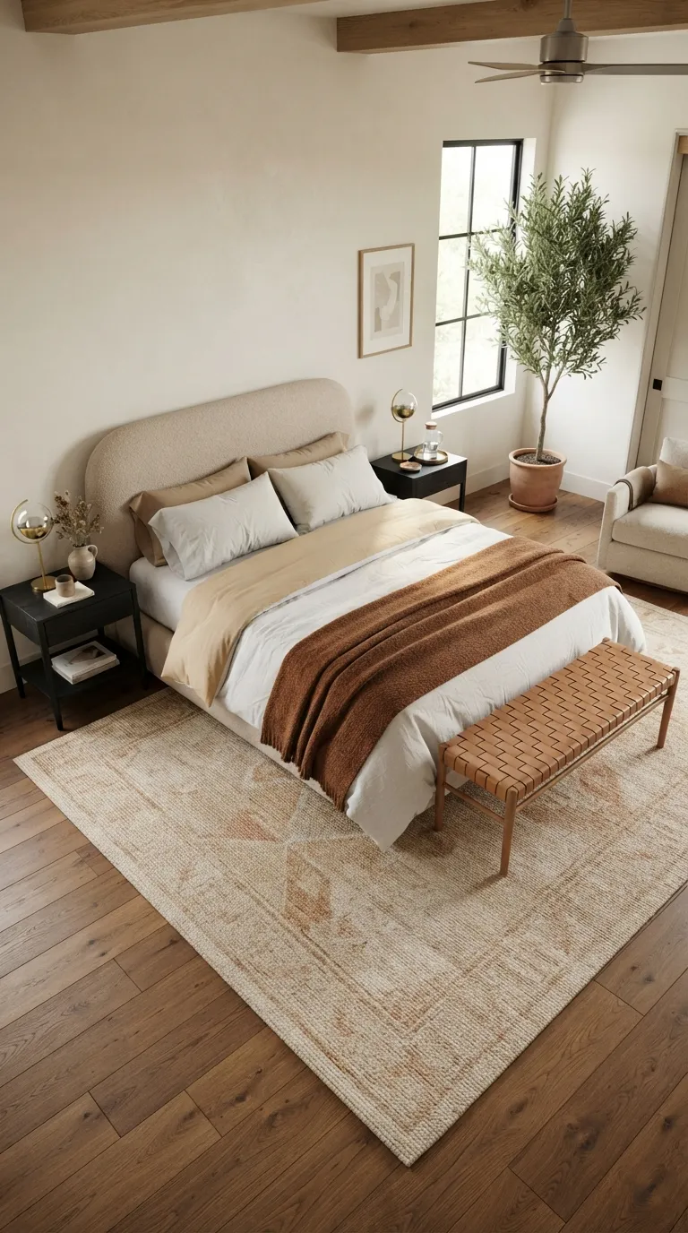 luxury bedroom decor ideas for couples Layer a Soft Bedroom Rug