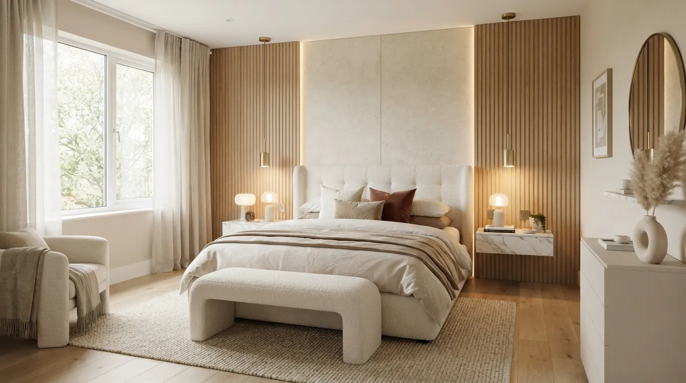 luxury bedroom decor ideas Textured Feature Wall