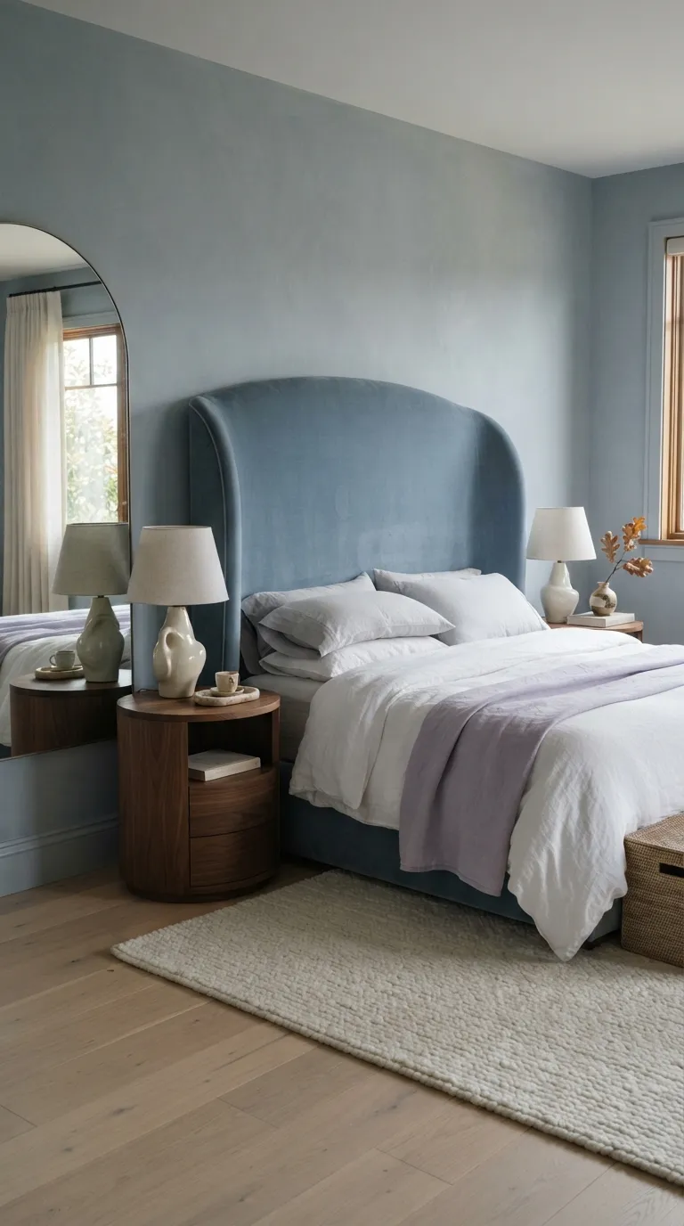 luxury bedroom ideas with a cozy aesthetic Add a Curved Headboard for Dreamy Softness