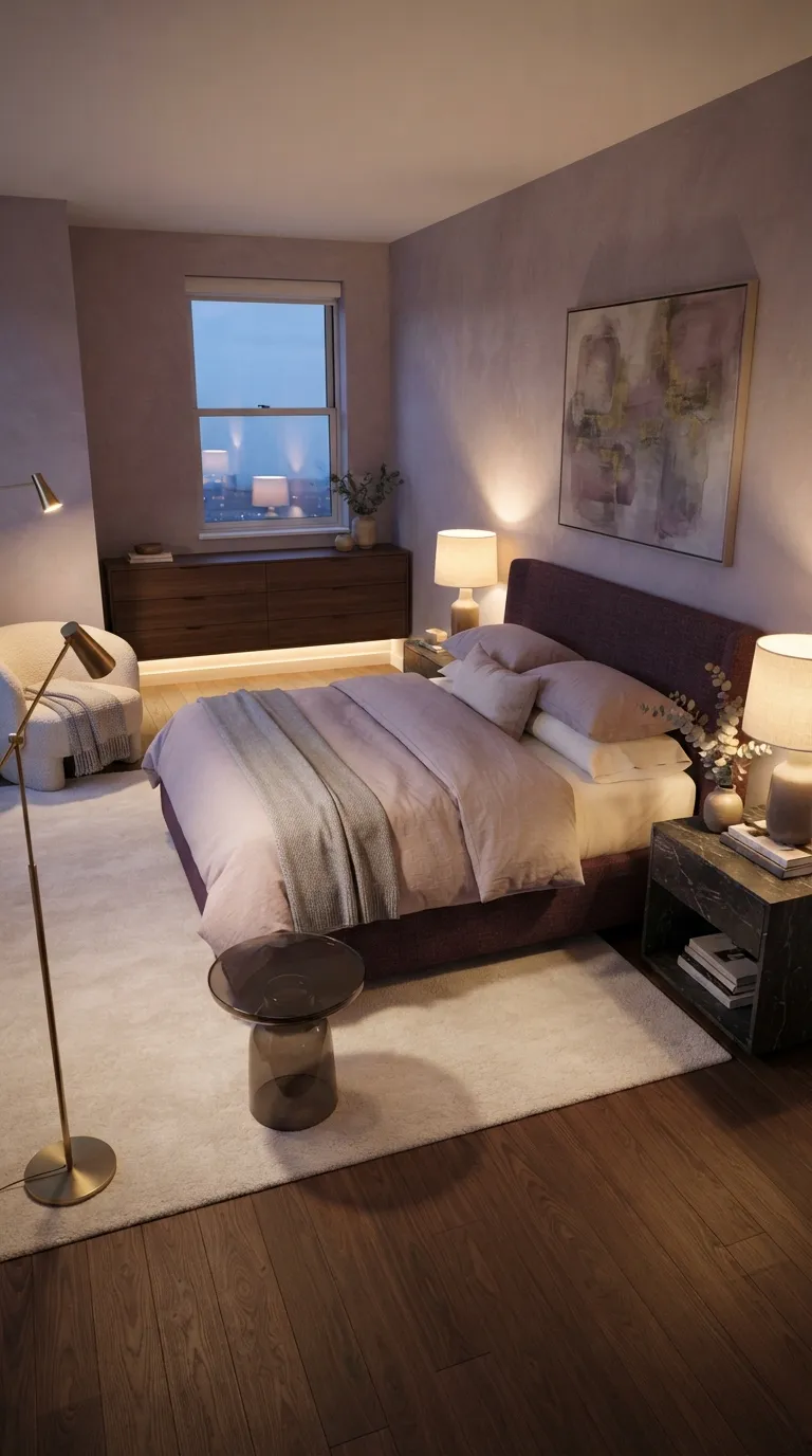 luxury bedroom ideas with a cozy aesthetic Layer Ambient Lighting Around the Room