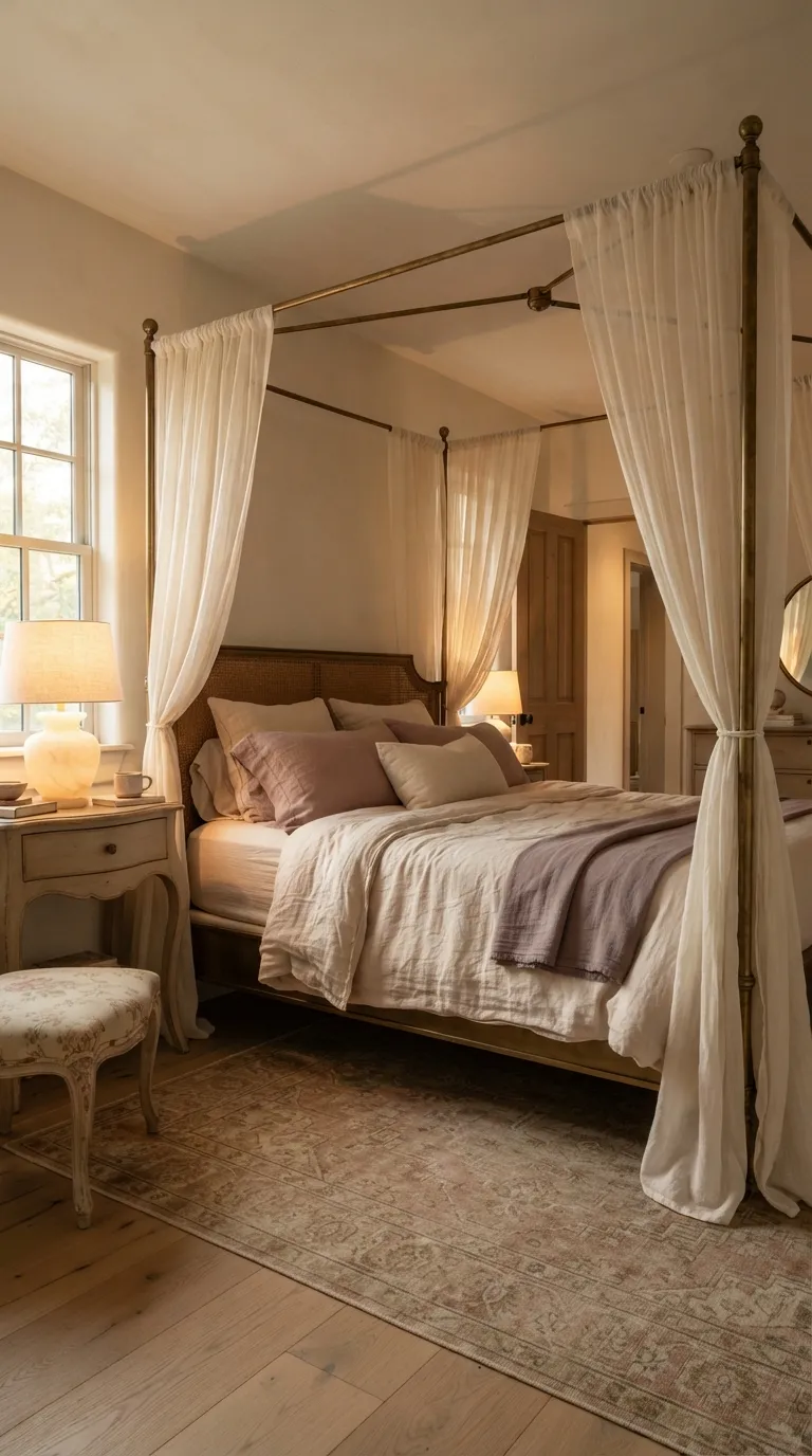 luxury bedroom ideas with a cozy aesthetic Style a Romantic Canopy Bed