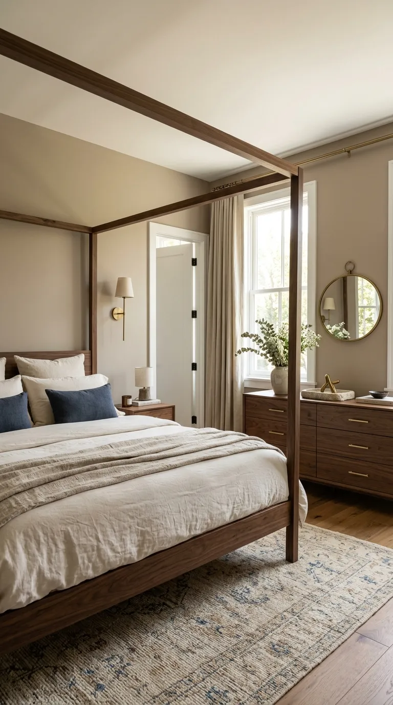 luxury master bedroom decor ideas Add Warm Brass Details