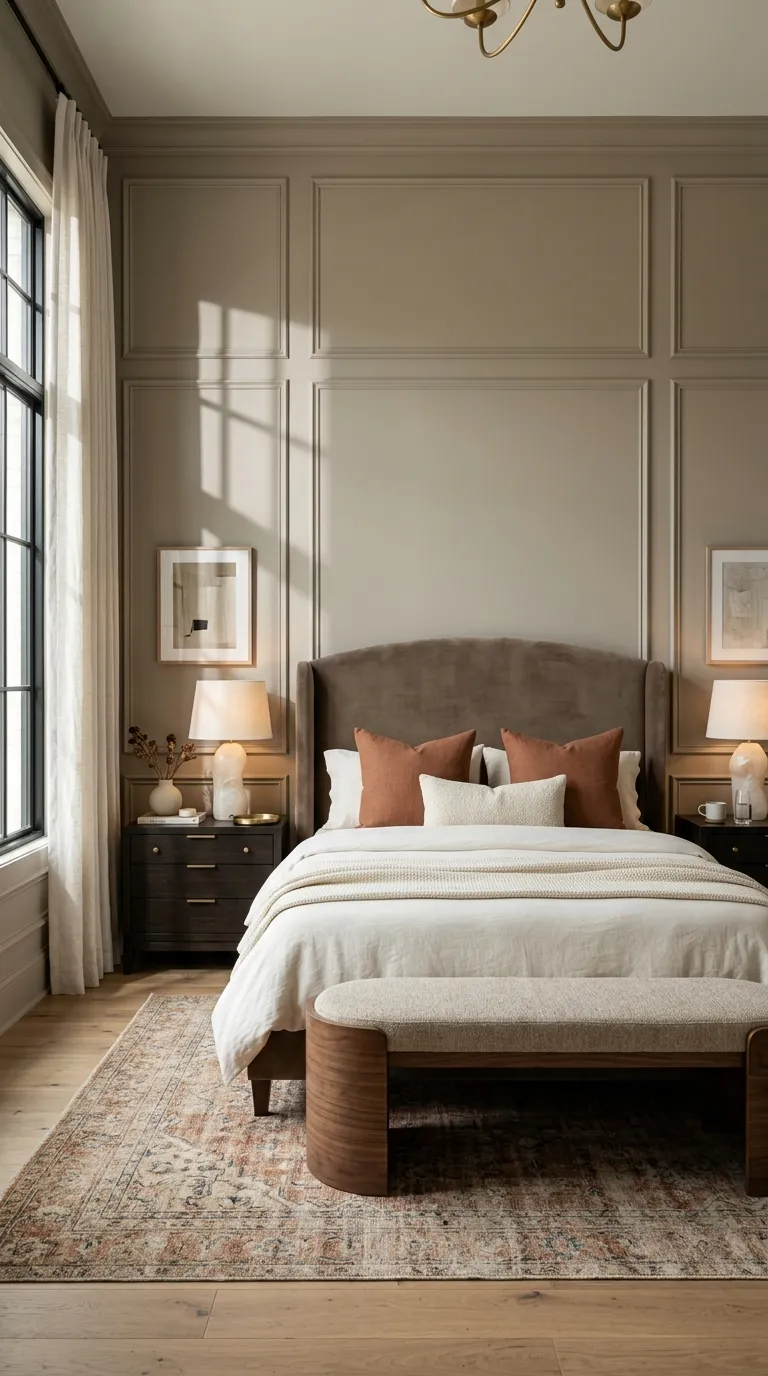 luxury master bedroom decor ideas Frame the Bed With Wall Paneling