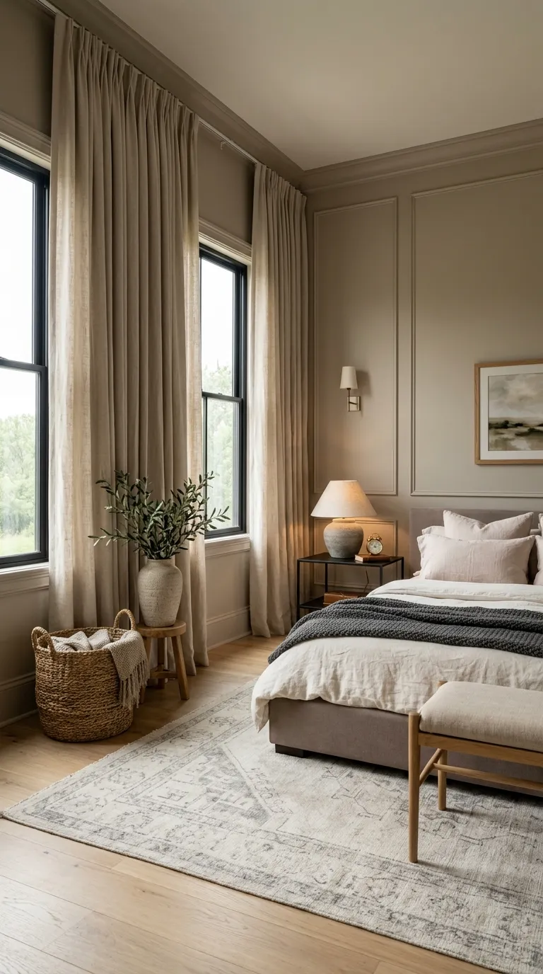 luxury master bedroom decor ideas Use Floor-to-Ceiling Curtains