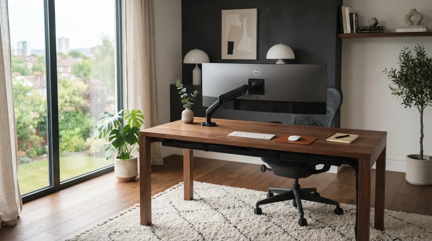 masculine home office ideas Hidden Cable Management