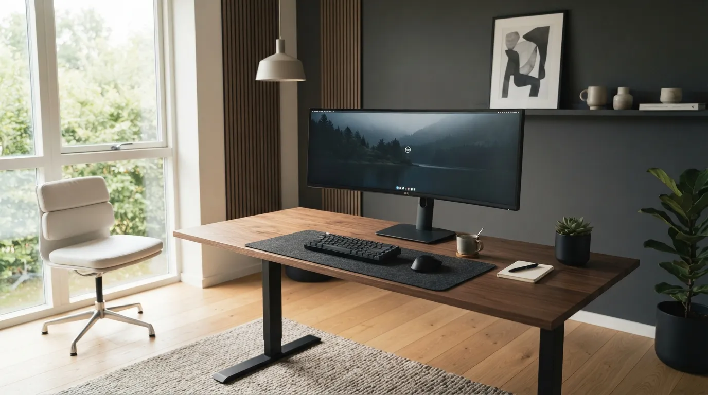 masculine home office ideas Minimal Desk Setup