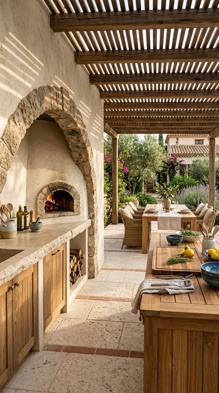 mediterranean homes Arched Outdoor Kitchen